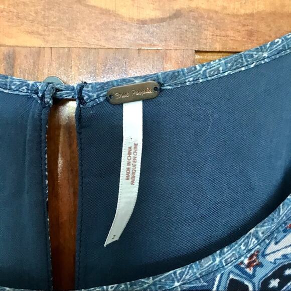 Free People Oksana Printed Peasant Dress Sz 2 - Picture 4 of 12